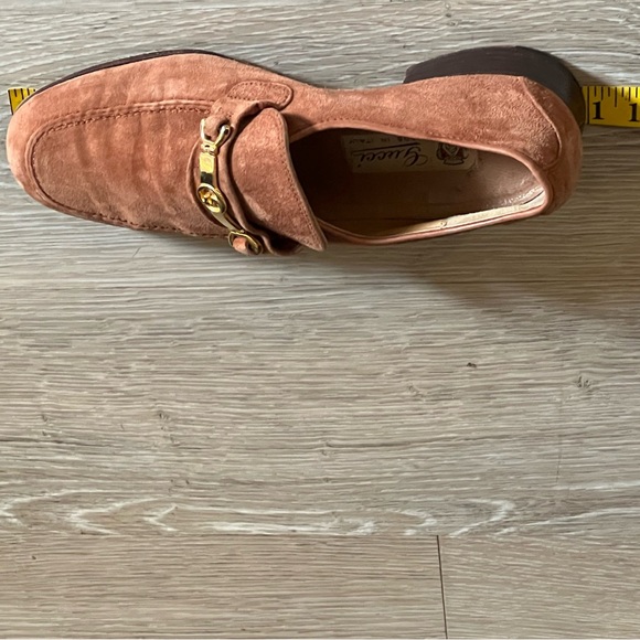 Vintage 80s Gucci Carmel Suede Leather Loafers 41.5 US 8.5 unisex women’s US 10 - Picture 16 of 16